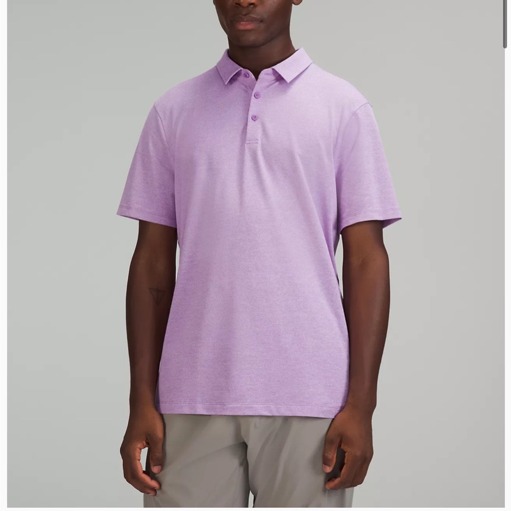 🆕Mens Lulu lemon short sleeve pique fabric polo